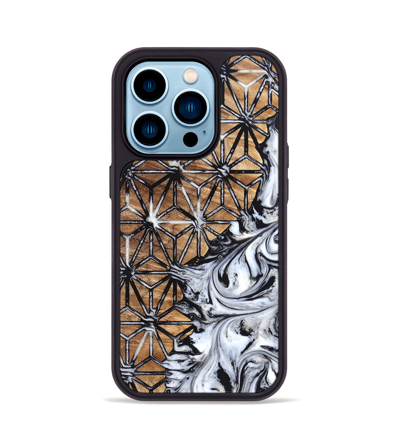 iPhone 14 Pro Wood Phone Case - Mariam (Pattern, 831924)
