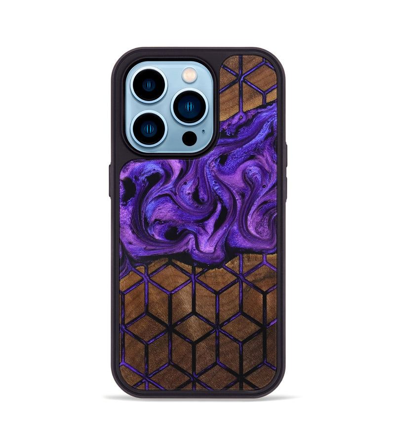 iPhone 14 Pro Wood Phone Case - Maleah (Pattern, 831933)