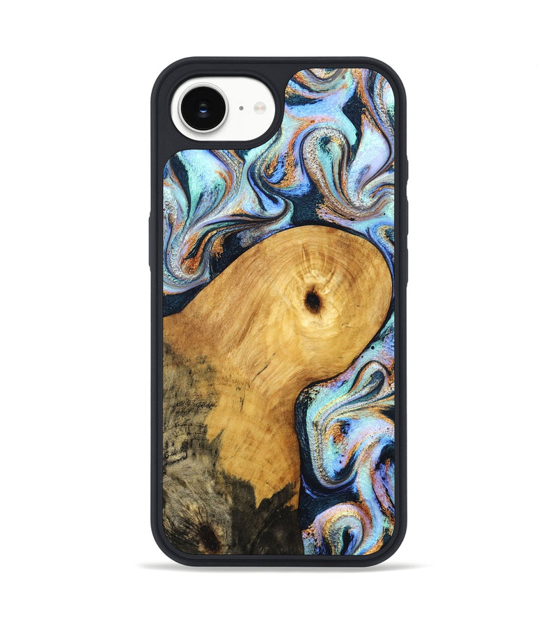 iPhone 17e Wood Phone Case - Henley (Teal & Gold, 831938)