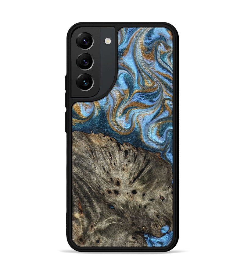 Galaxy S22 Plus Wood Phone Case - Camron (Teal & Gold, 831939)