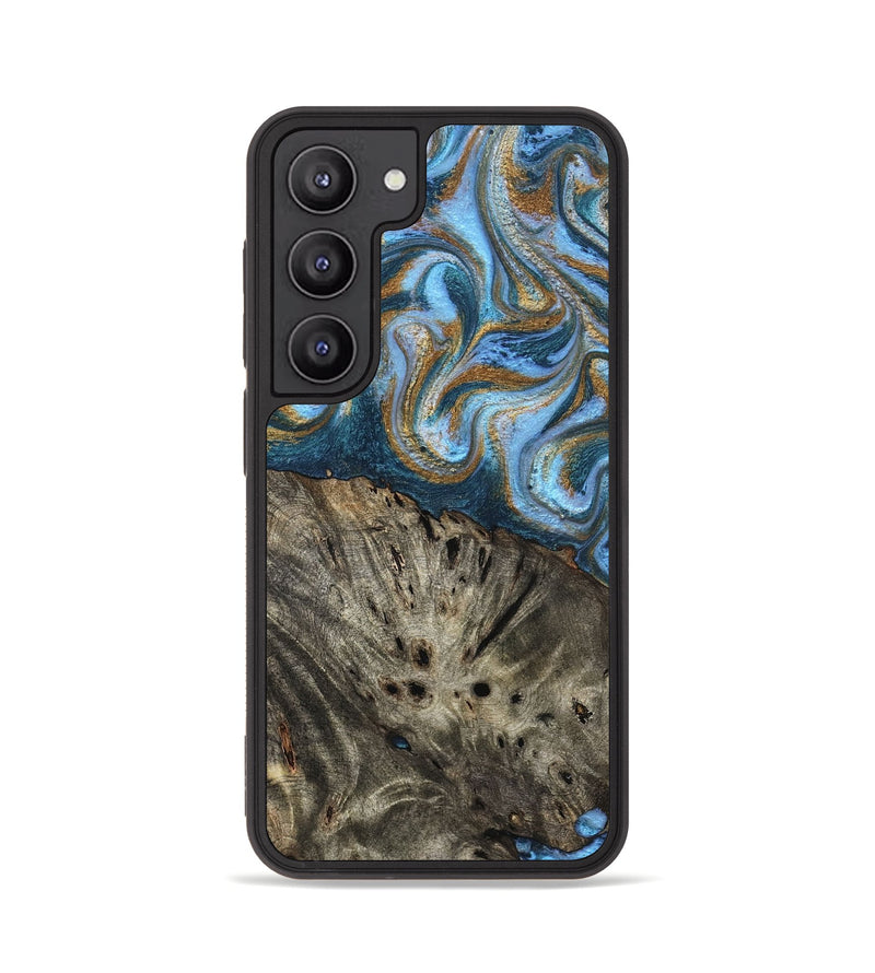 Galaxy S23 Wood Phone Case - Camron (Teal & Gold, 831939)