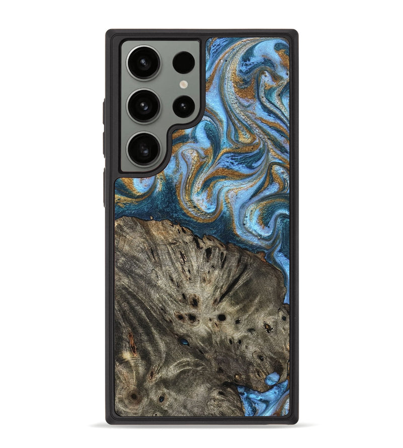 Galaxy S23 Ultra Wood Phone Case - Camron (Teal & Gold, 831939)