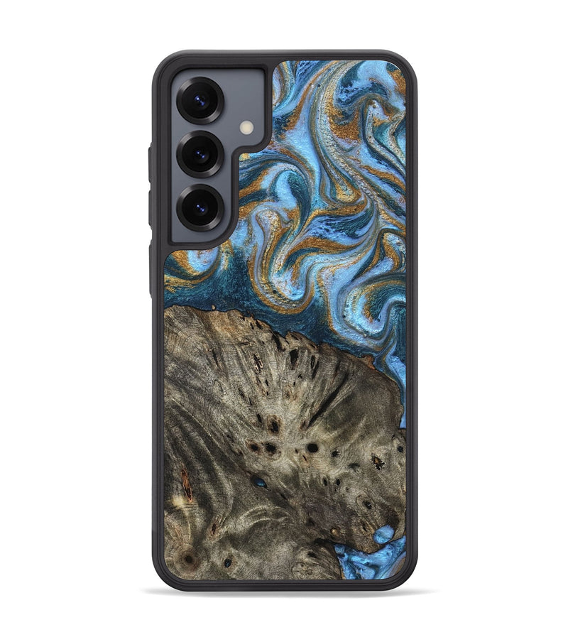 Galaxy S25 Plus Wood Phone Case - Camron (Teal & Gold, 831939)