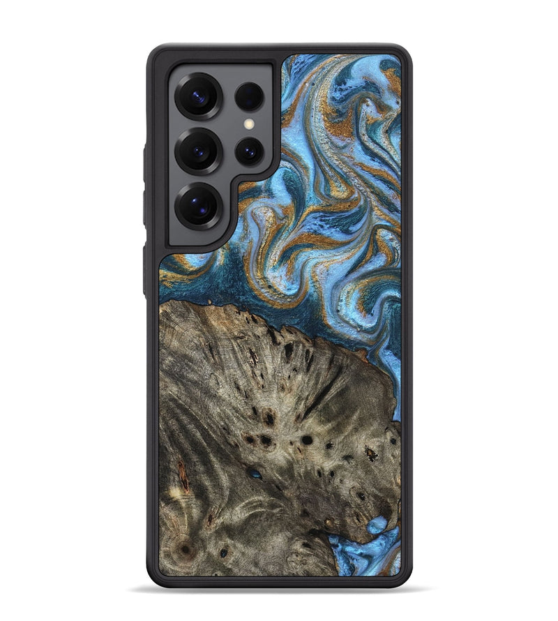 Galaxy S25 Ultra Wood Phone Case - Camron (Teal & Gold, 831939)