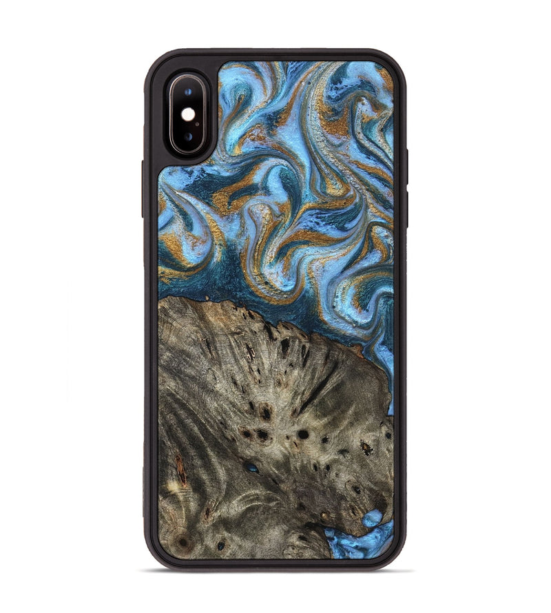 iPhone Xs Max Wood Phone Case - Camron (Teal & Gold, 831939)