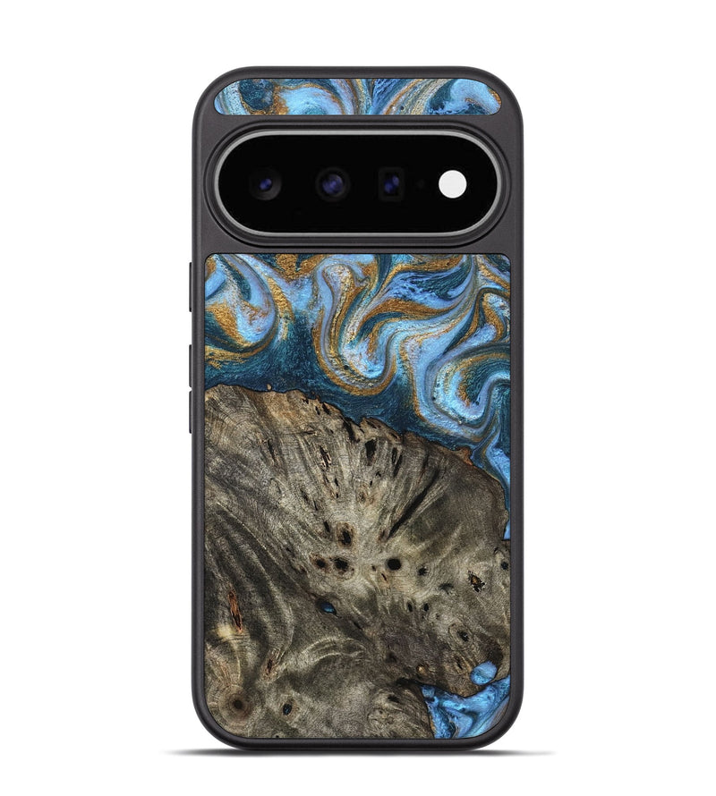 Pixel 11 Wood Phone Case - Camron (Teal & Gold, 831939)