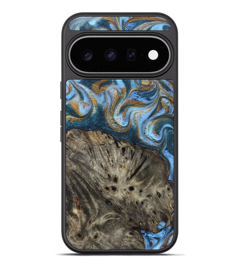 Pixel 11 Pro XL Wood Phone Case - Camron (Teal & Gold, 831939)