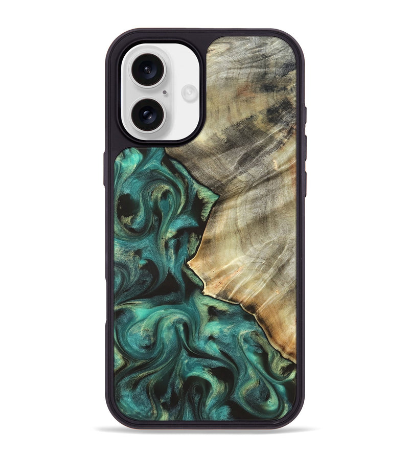 iPhone 16 Plus Wood Phone Case - Kobe (Green, 831940)