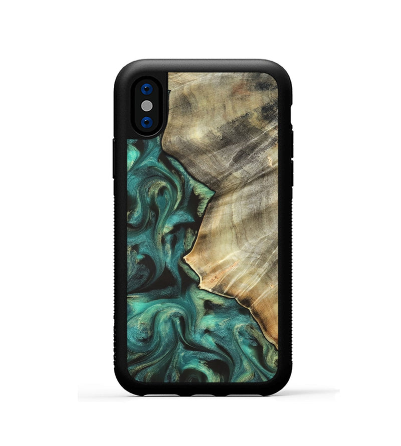 iPhone Xs Wood Phone Case - Kobe (Green, 831940)