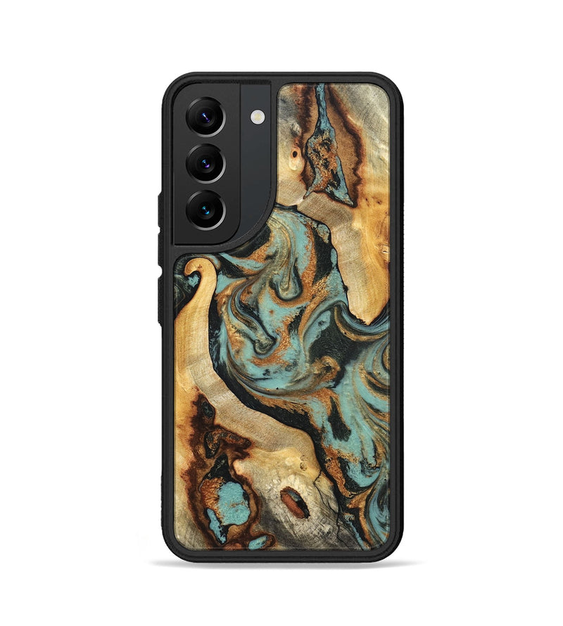 Galaxy S22 Wood Phone Case - Marylyn (Teal & Gold, 831942)
