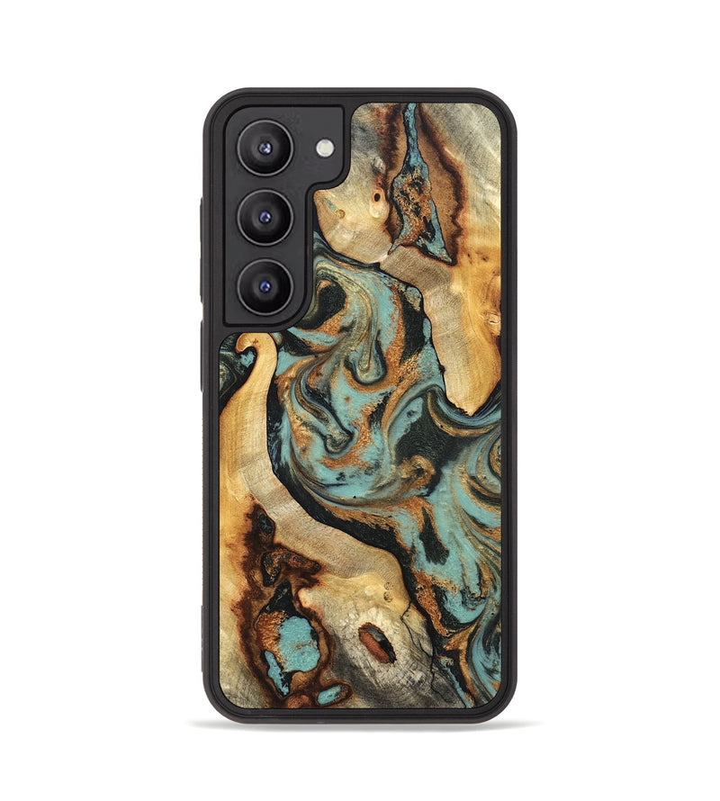 Galaxy S23 Wood Phone Case - Marylyn (Teal & Gold, 831942)
