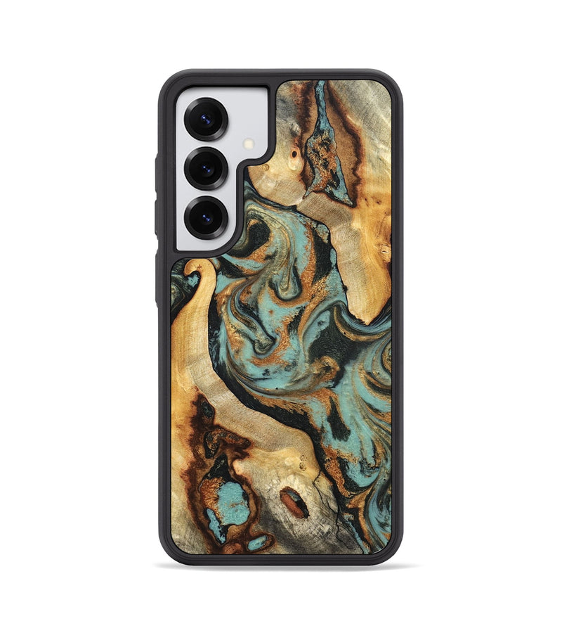 Galaxy S25 Wood Phone Case - Marylyn (Teal & Gold, 831942)