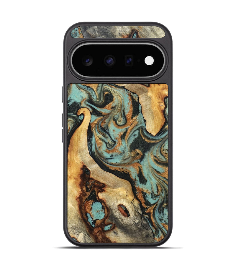 Pixel 11 Wood Phone Case - Marylyn (Teal & Gold, 831942)