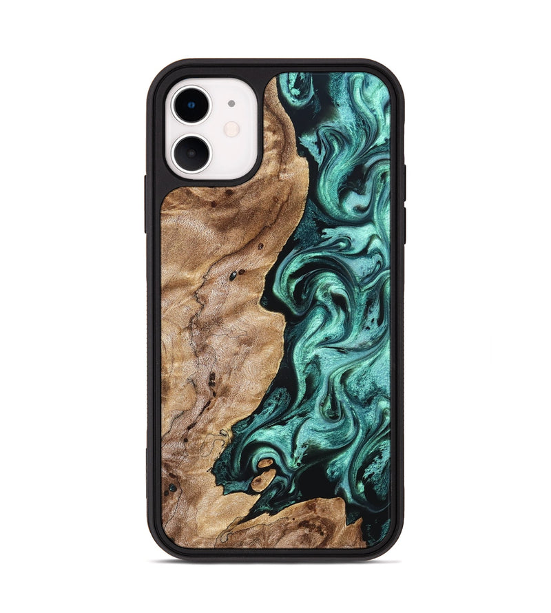 iPhone 11 Wood Phone Case - Kameron (Green, 831943)