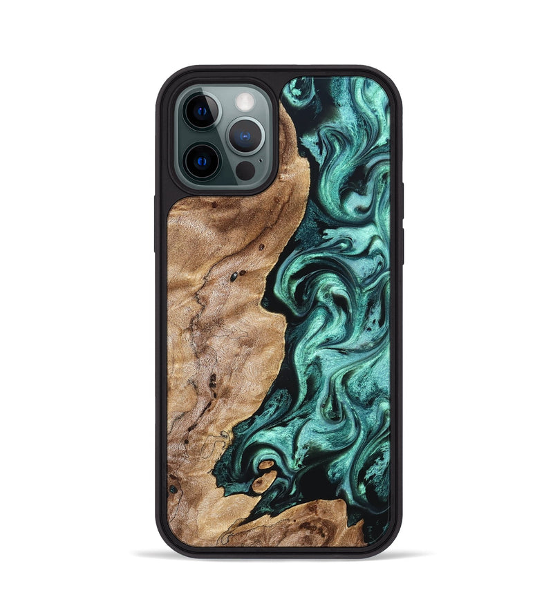 iPhone 12 Pro Wood Phone Case - Kameron (Green, 831943)
