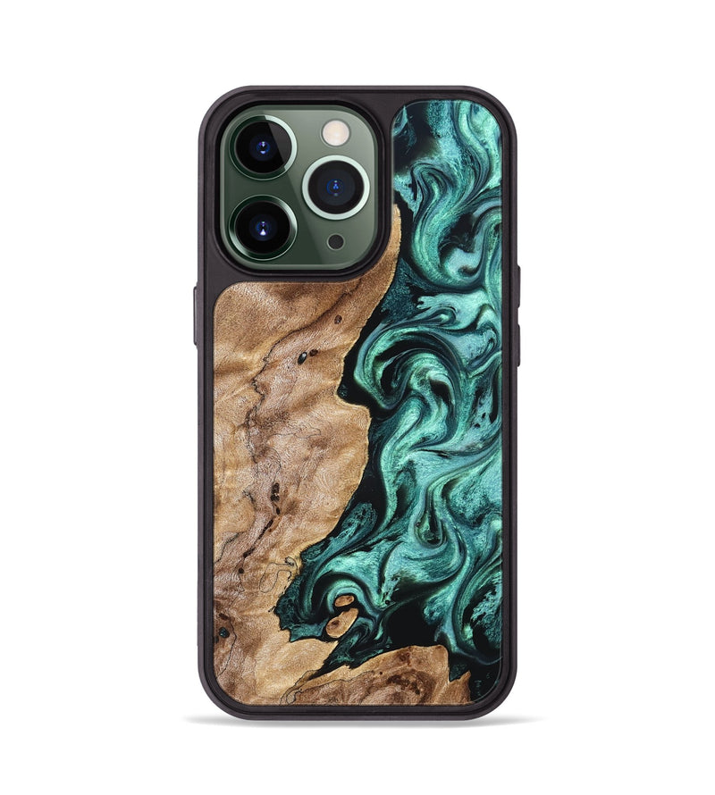 iPhone 13 Pro Wood Phone Case - Kameron (Green, 831943)
