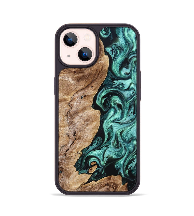iPhone 14 Wood Phone Case - Kameron (Green, 831943)