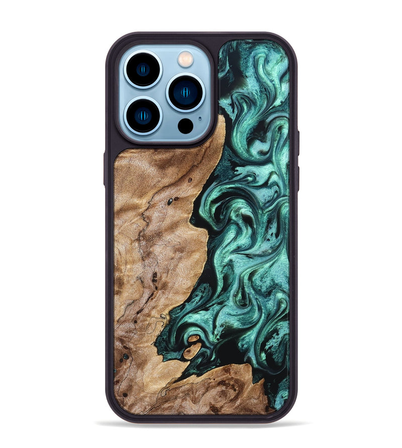 iPhone 14 Pro Max Wood Phone Case - Kameron (Green, 831943)