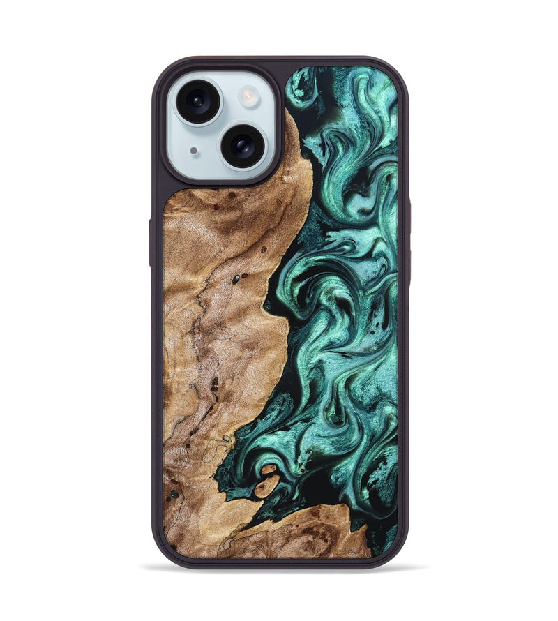 iPhone 15 Wood Phone Case - Kameron (Green, 831943)