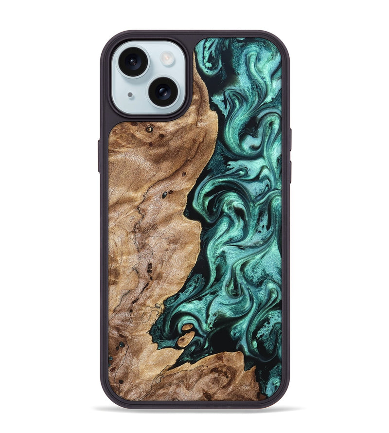 iPhone 15 Plus Wood Phone Case - Kameron (Green, 831943)