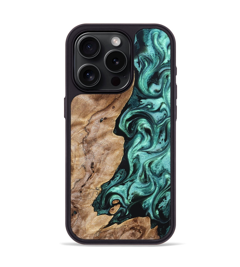 iPhone 15 Pro Wood Phone Case - Kameron (Green, 831943)
