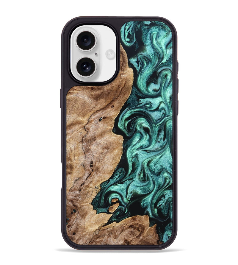 iPhone 16 Plus Wood Phone Case - Kameron (Green, 831943)