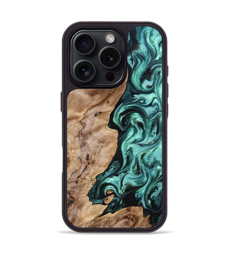 iPhone 16 Pro Wood Phone Case - Kameron (Green, 831943)