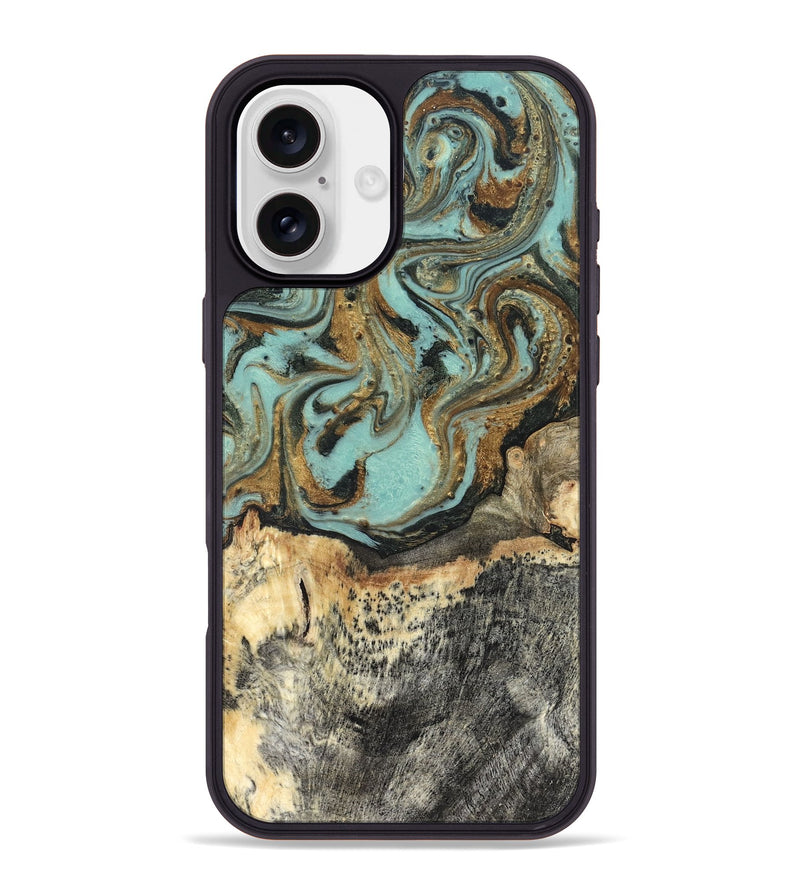 iPhone 16 Plus Wood Phone Case - Hedwig (Green, 831944)