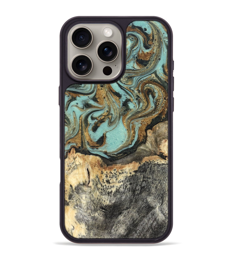 iPhone 16 Pro Max Wood Phone Case - Hedwig (Green, 831944)