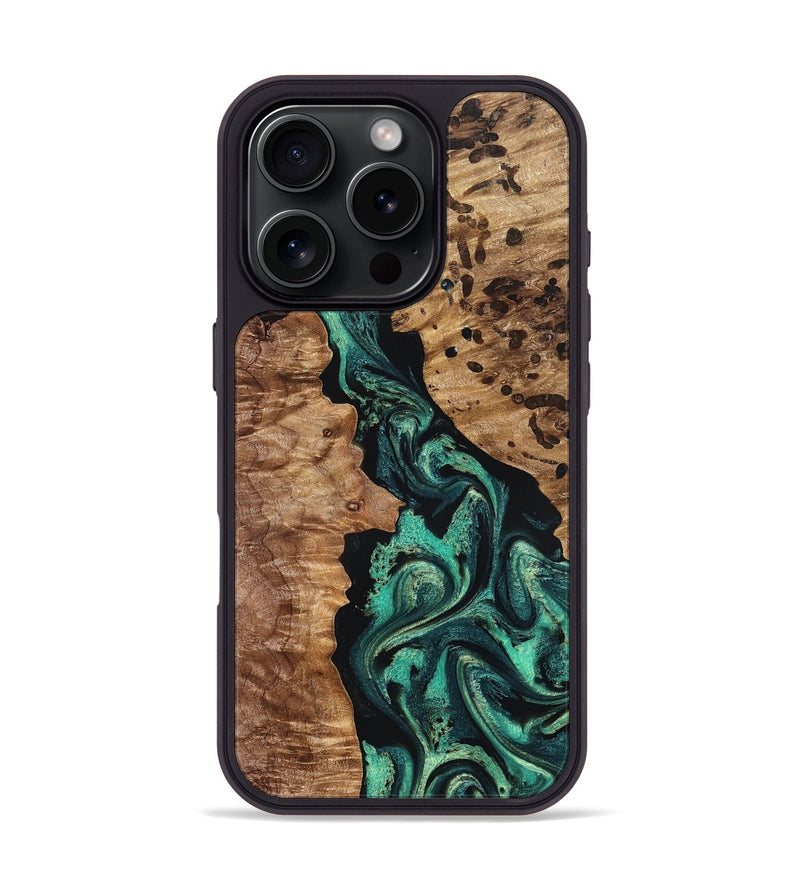 iPhone 16 Pro Wood Phone Case - Darwin (Green, 831945)