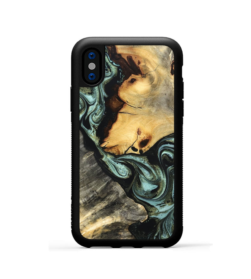 iPhone Xs Wood Phone Case - Forest (Green, 831946)