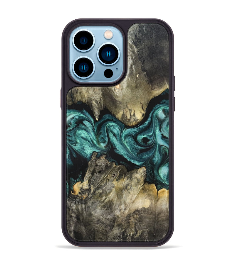 iPhone 14 Pro Max Wood Phone Case - Kaylah (Green, 831949)