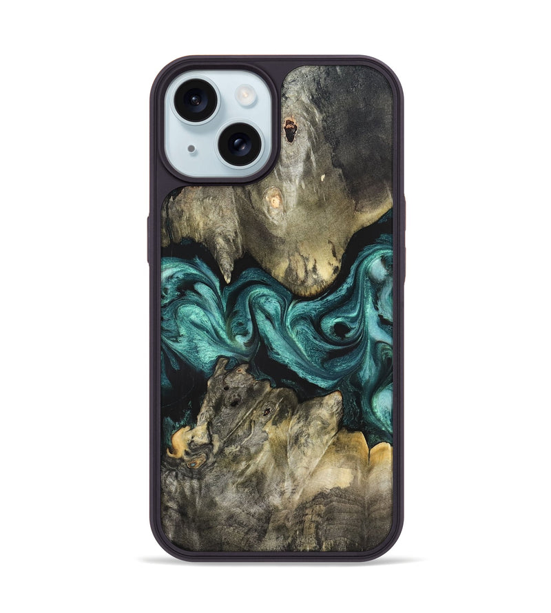iPhone 15 Wood Phone Case - Kaylah (Green, 831949)