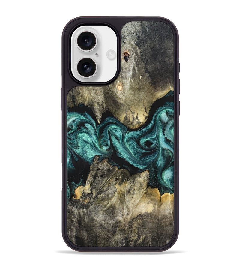 iPhone 16 Plus Wood Phone Case - Kaylah (Green, 831949)