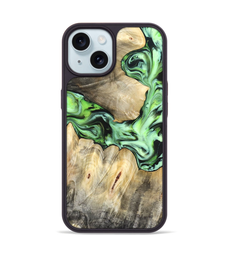 iPhone 15 Wood Phone Case - Evelyn (Green, 831950)