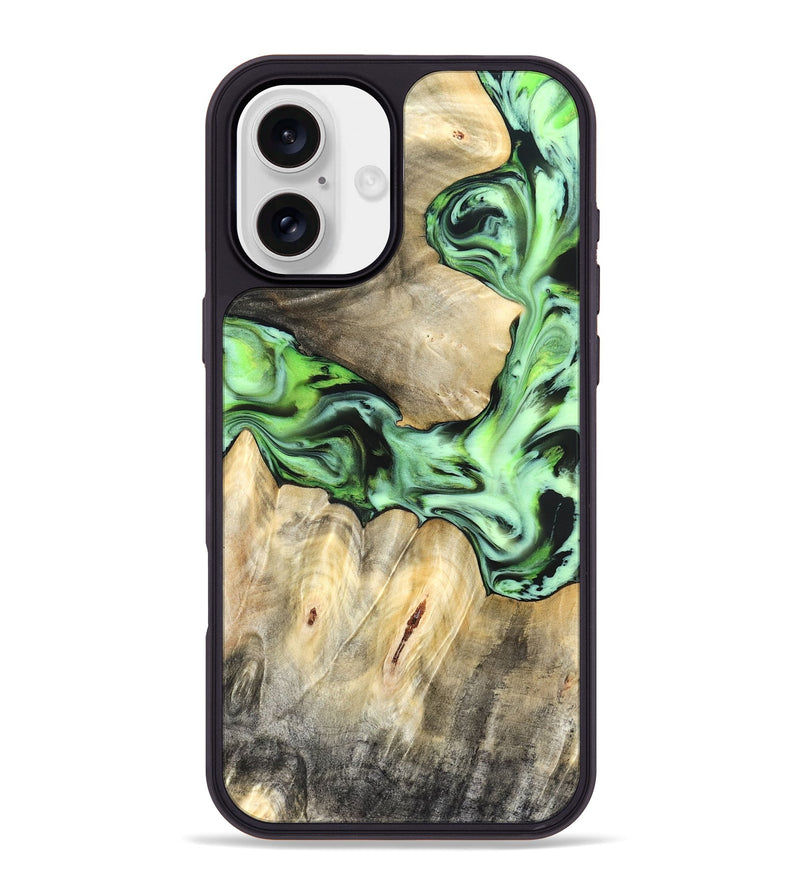 iPhone 16 Plus Wood Phone Case - Evelyn (Green, 831950)