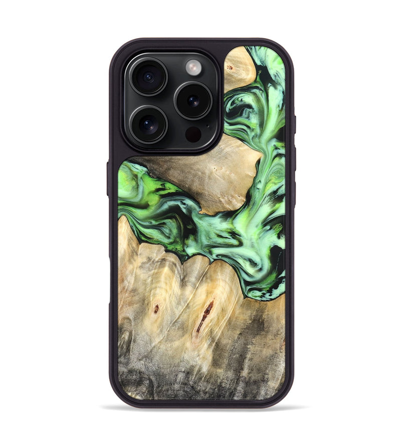 iPhone 16 Pro Wood Phone Case - Evelyn (Green, 831950)