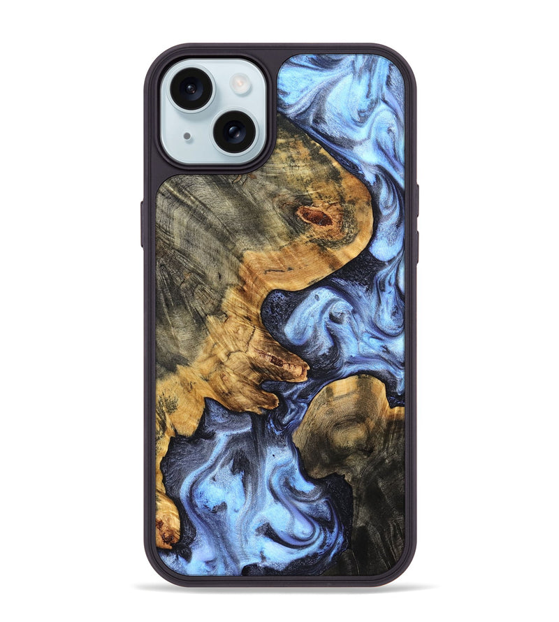 iPhone 15 Plus Wood Phone Case - Winnie (Blue, 831951)