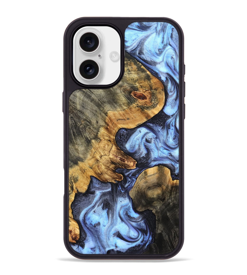 iPhone 16 Plus Wood Phone Case - Winnie (Blue, 831951)