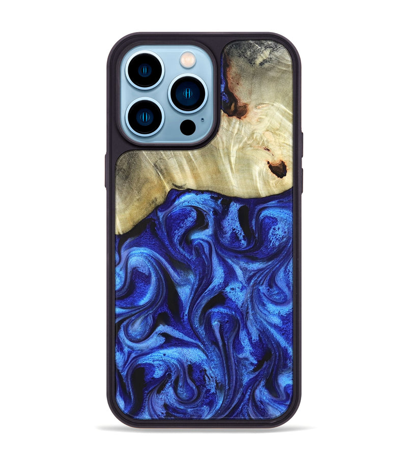 iPhone 14 Pro Max Wood Phone Case - Rosanne (Blue, 831952)