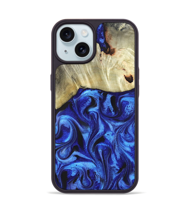 iPhone 15 Wood Phone Case - Rosanne (Blue, 831952)
