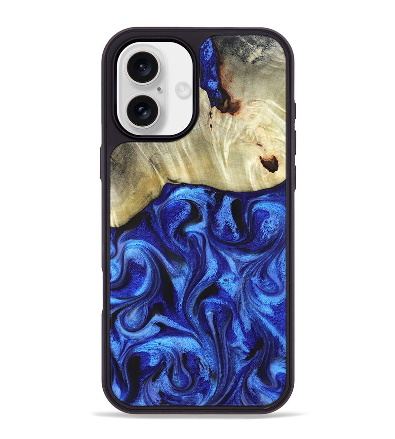 iPhone 16 Plus Wood Phone Case - Rosanne (Blue, 831952)