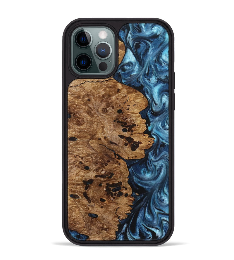 iPhone 12 Pro Max Wood Phone Case - Ace (Blue, 831953)
