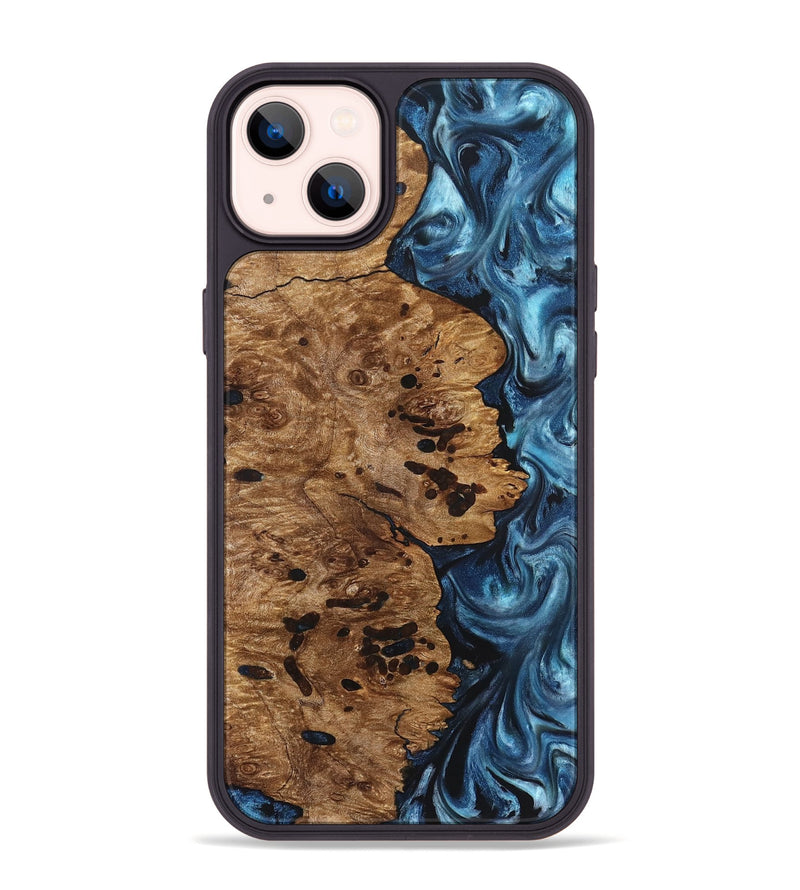 iPhone 14 Plus Wood Phone Case - Ace (Blue, 831953)