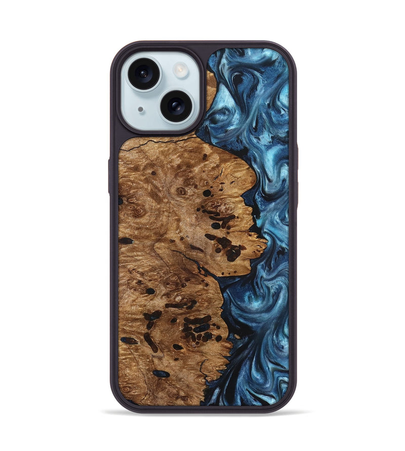 iPhone 15 Wood Phone Case - Ace (Blue, 831953)
