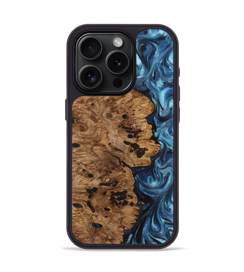 iPhone 15 Pro Wood Phone Case - Ace (Blue, 831953)