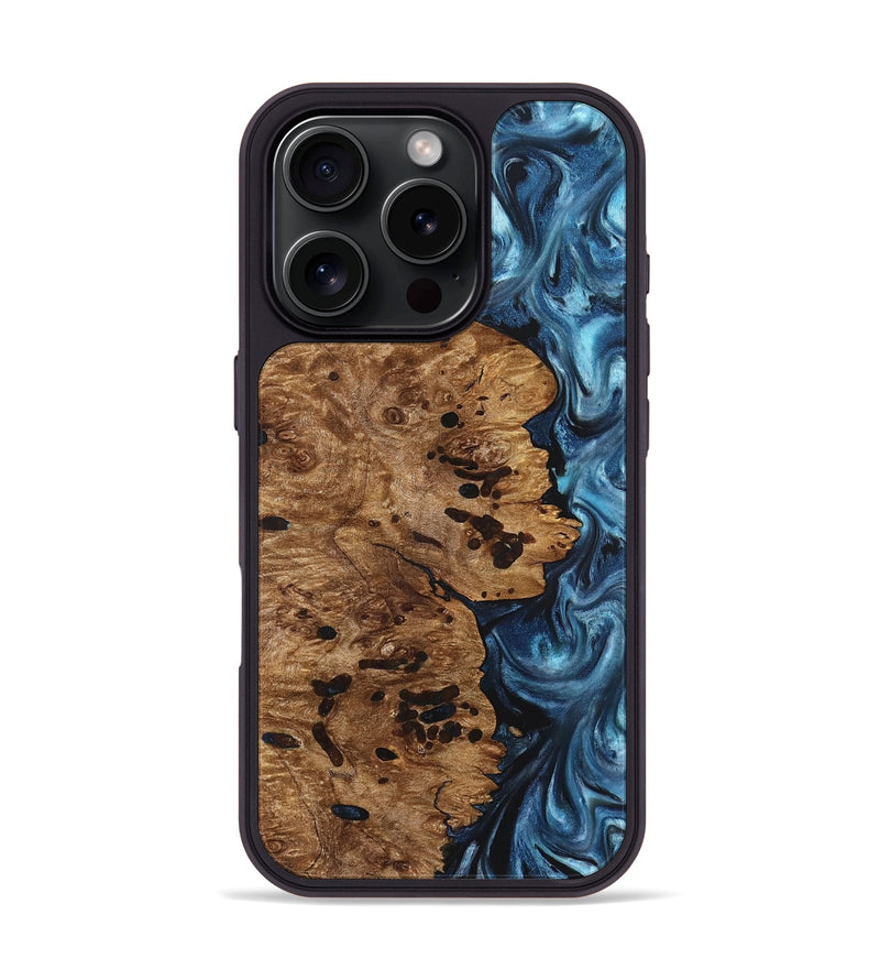 iPhone 16 Pro Wood Phone Case - Ace (Blue, 831953)
