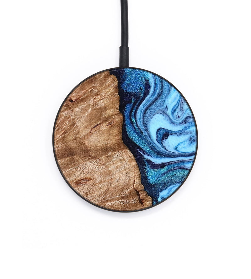 Circle Wood Wireless Charger - Vivian (Blue, 831954)