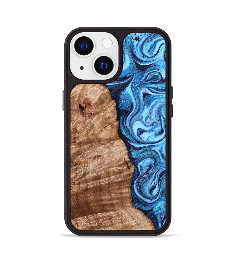 iPhone 13 Wood Phone Case - Vivian (Blue, 831954)