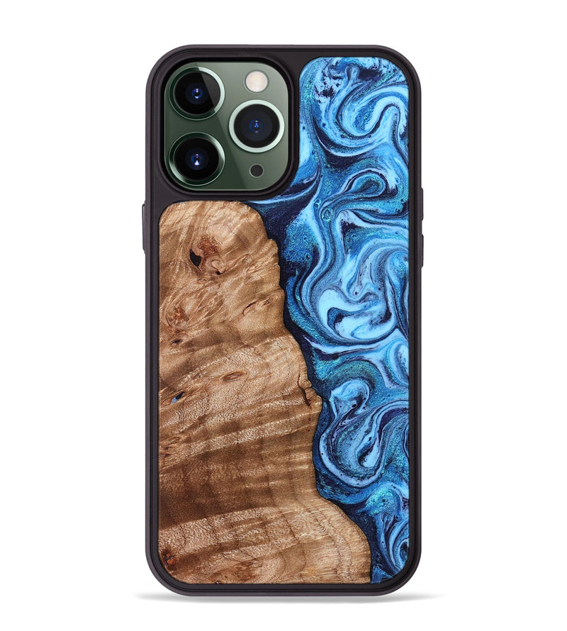 iPhone 13 Pro Max Wood Phone Case - Vivian (Blue, 831954)